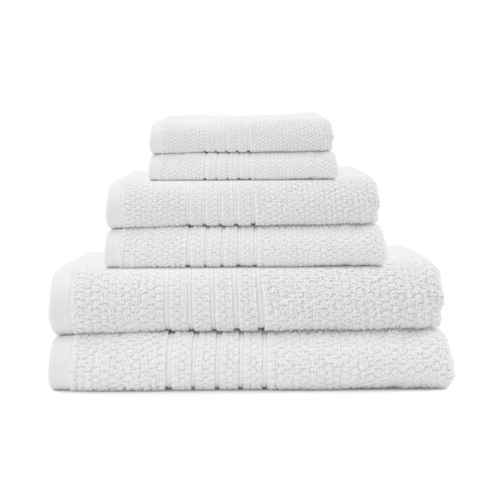 Lintex Softee 6Piece 100 Cotton Terry Bath Towel Set in White872778