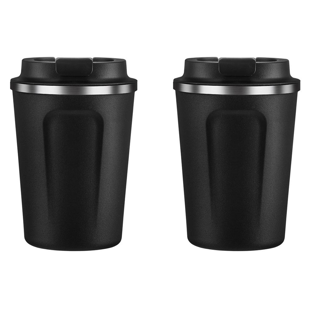 Asobu 13 Oz Black Stainless Steel Cafe Compact Mug Kit Set Of 2 843631126950 The Home Depot