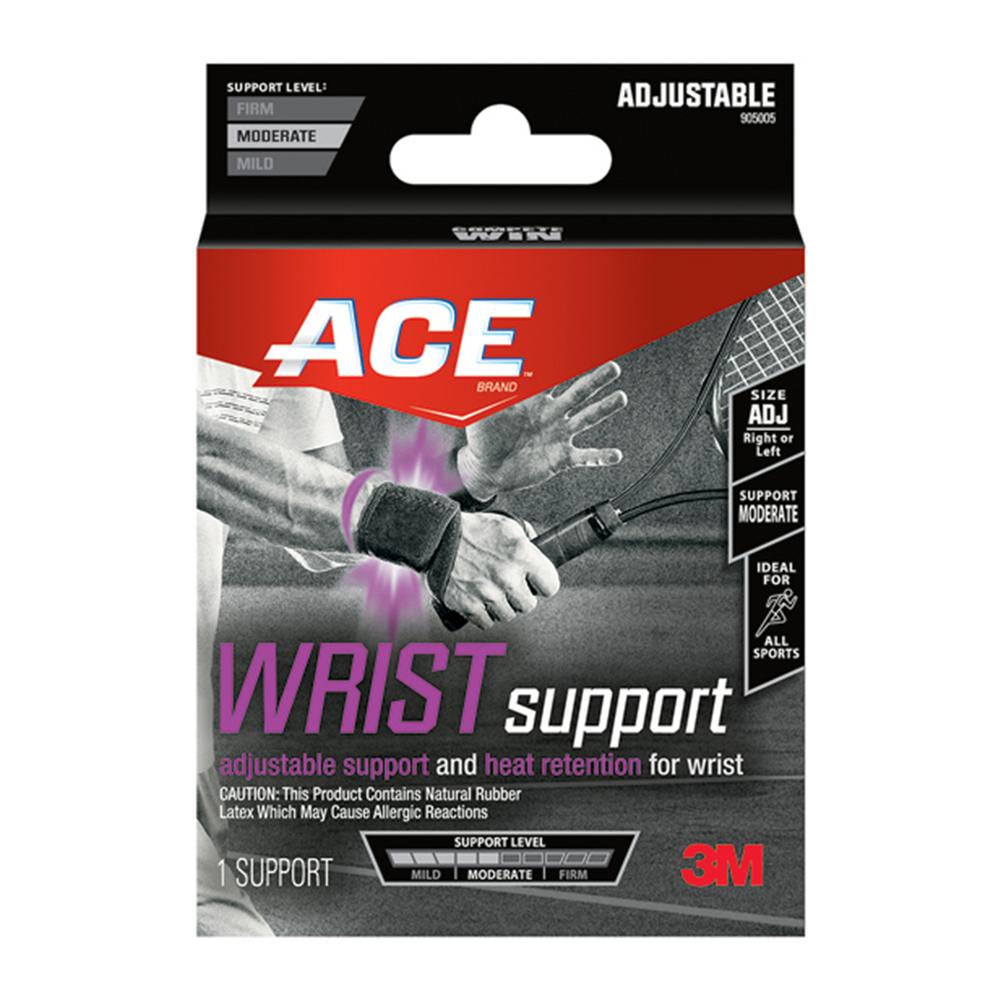 Ace Adjustable Wrist Support Brace in Black-905005 - The Home Depot