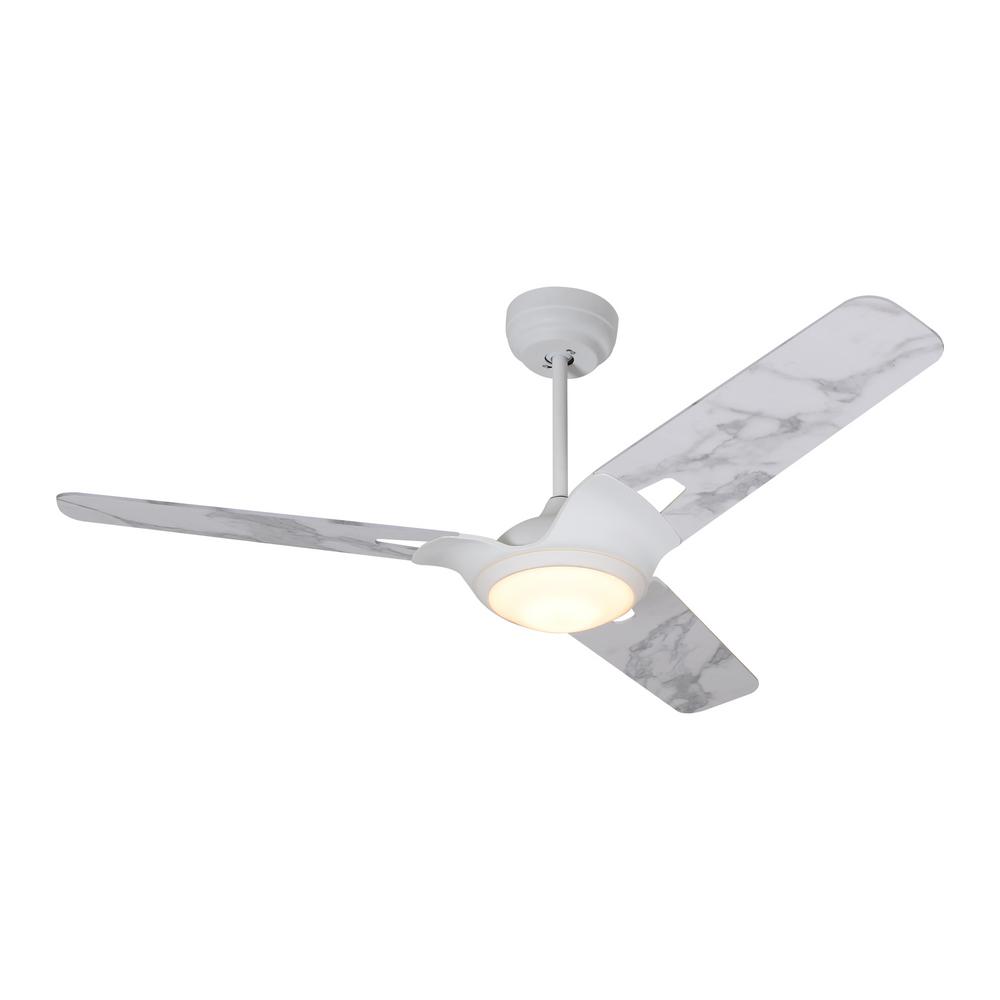 CARRO Innovator 52 in. Integrated LED Indoor White Smart Ceiling Fan