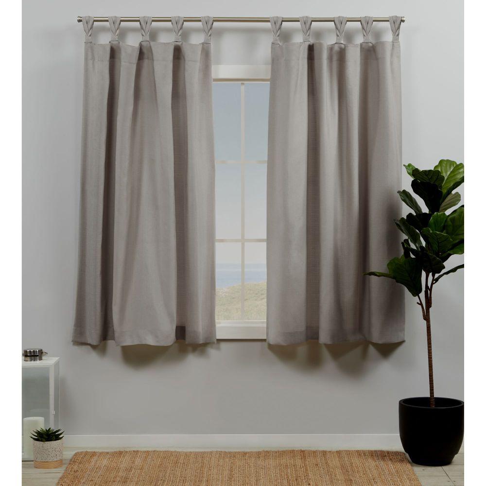 Unbranded Loha Beige Light Filtering Tab Top Curtain Panel 54 in. W x ...