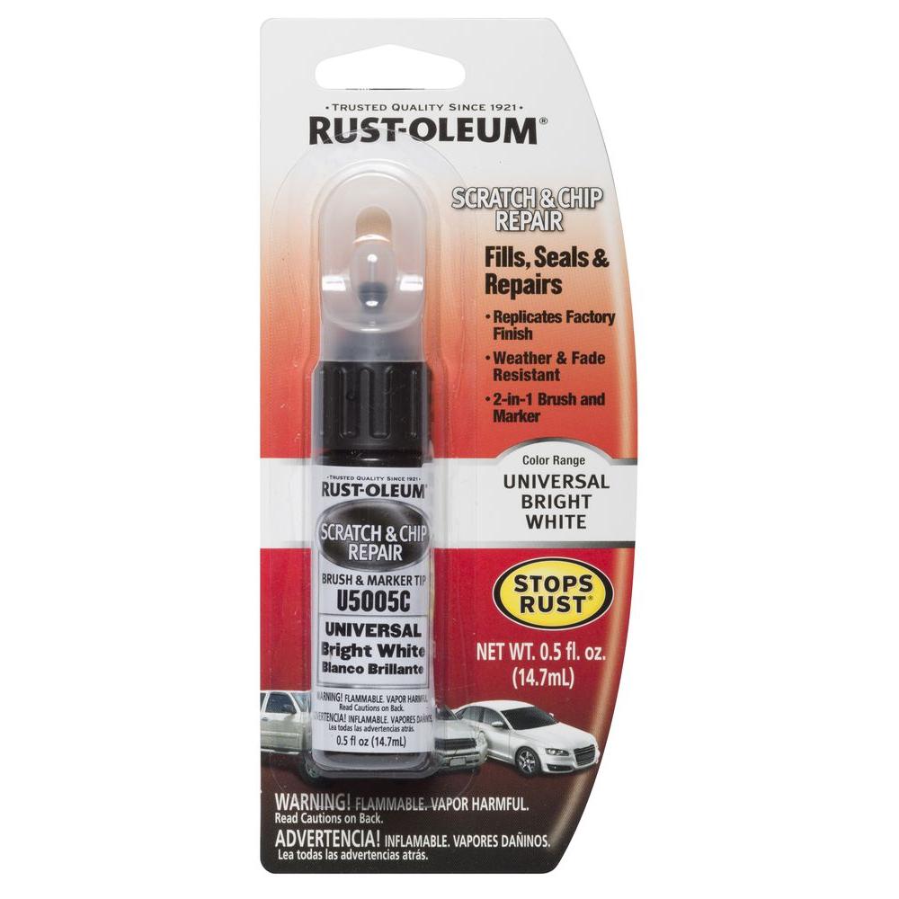 Rust Oleum Automotive 05 Oz Universal Bright White Scratch Chip Repair Marker 6 Pack