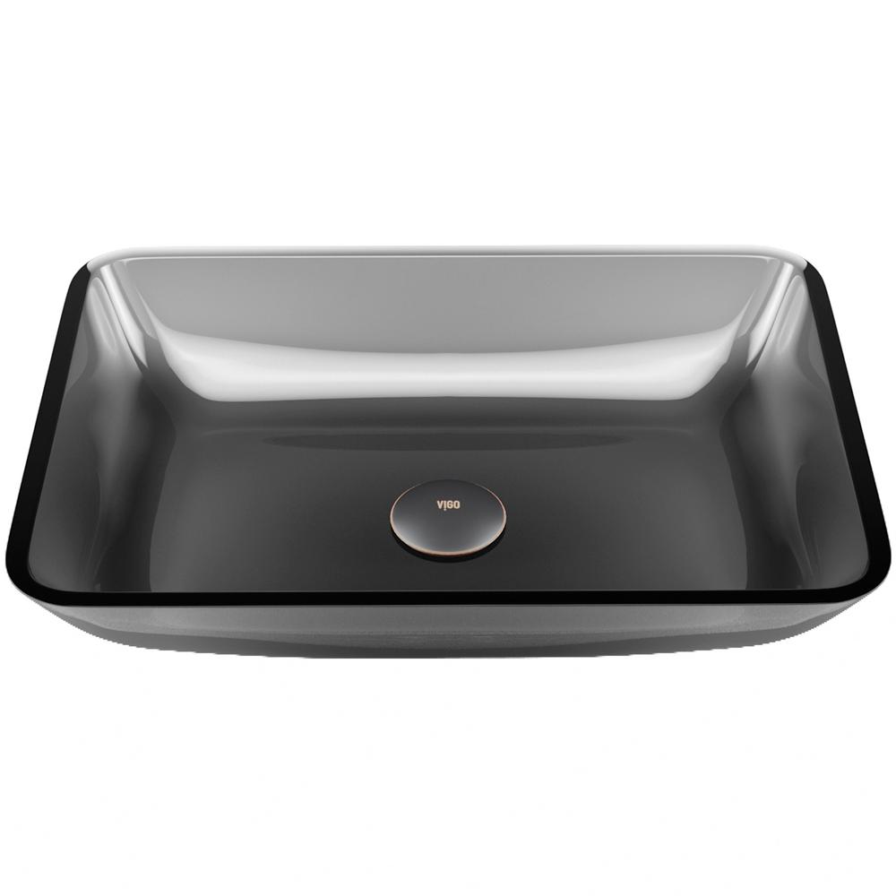 Black Vessel Sinks Bathroom The Home Depot Rectangular Sheer Black Gl Vessel Bathroom Sink
