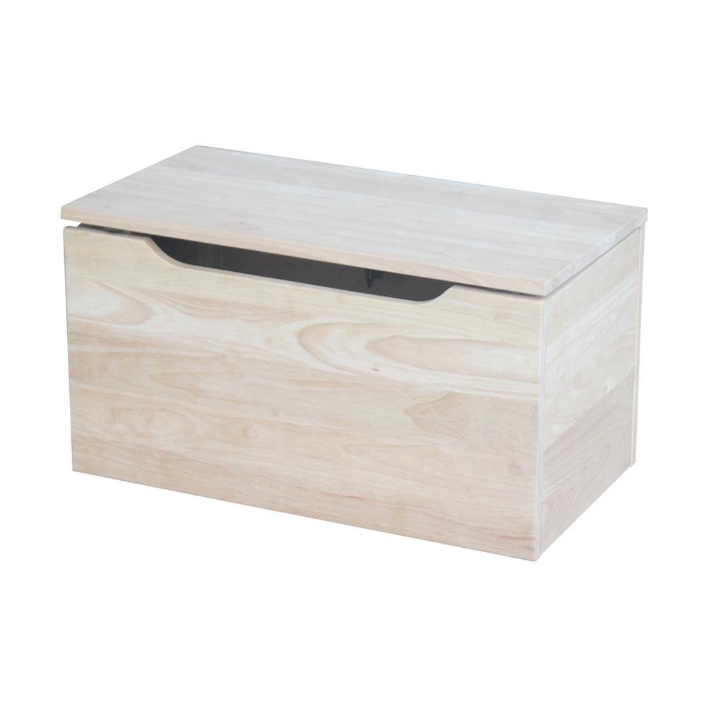 unpainted wooden chest