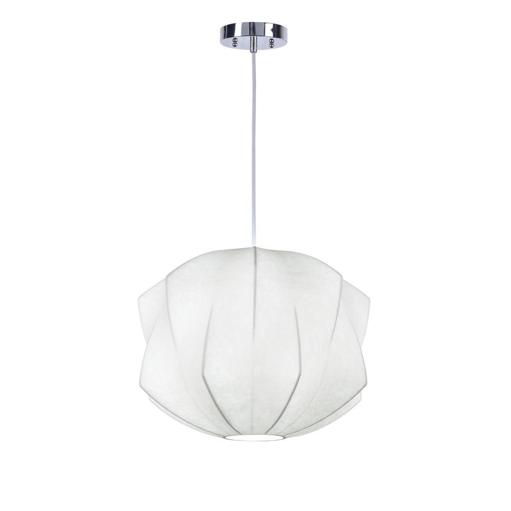 Knack 1 Light White Swag Pendant With Silk Shade