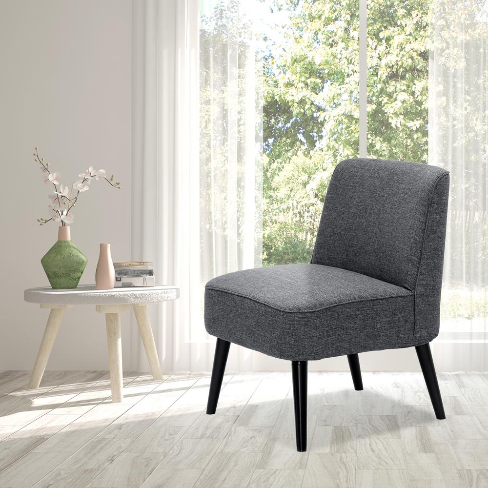 Furinno Retro Vintage Dark Grey Fabric Accent Chair ...