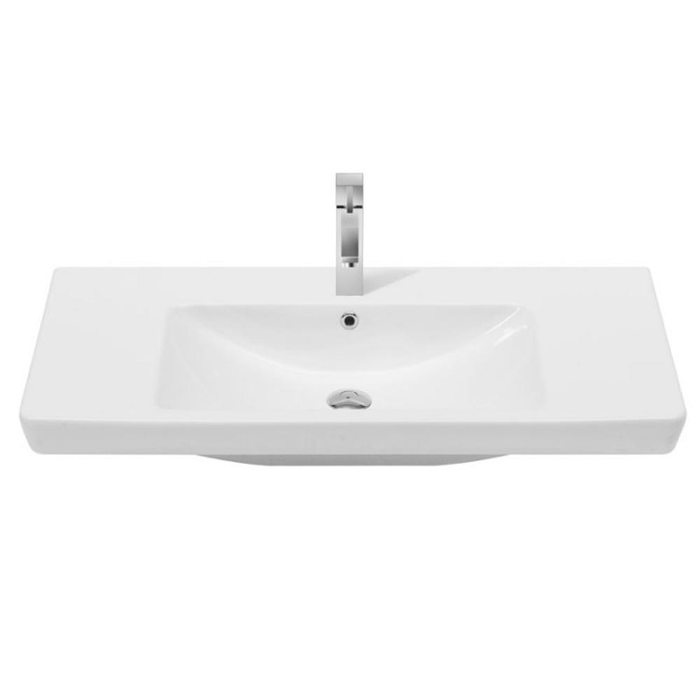 Porto Wall Mounted Bathroom Sink In White