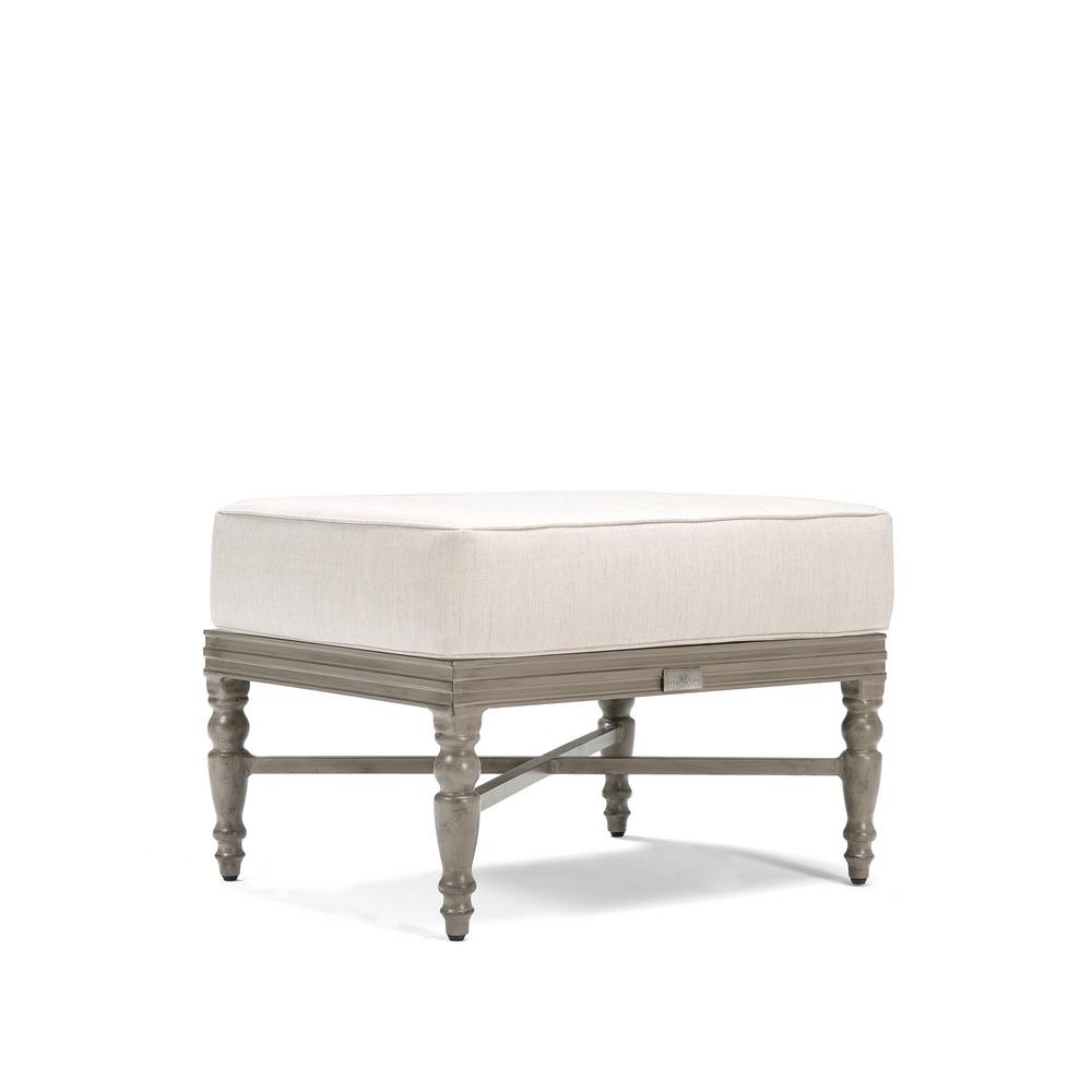 Blue Oak Outdoor Lounge Furniture Patio The Home Depot Saylor Wicker Outdoor Ottoman With Remy Sand Cushion Blue Oak