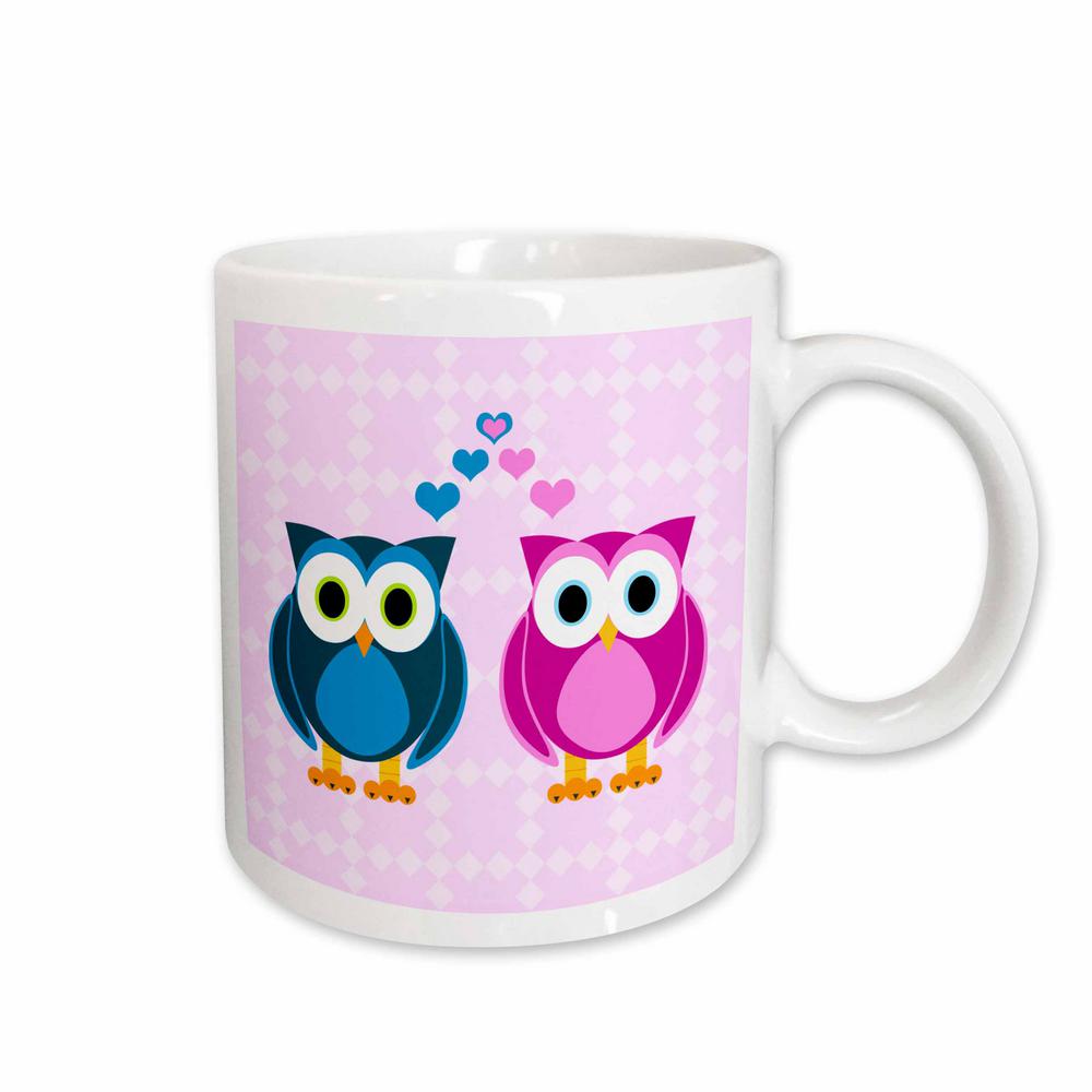UPC 888414000010 product image for Janna Salak Designs Love 15 oz. White Ceramic True Love Owls Design | upcitemdb.com