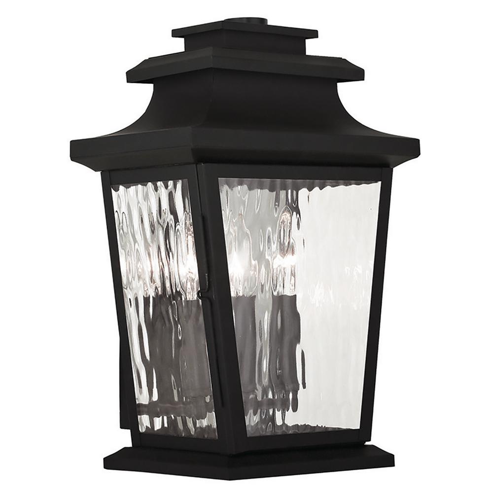 Hampton Bay 3-Light Black Outdoor Wall Mount Lantern-HB7028-05 - The ...