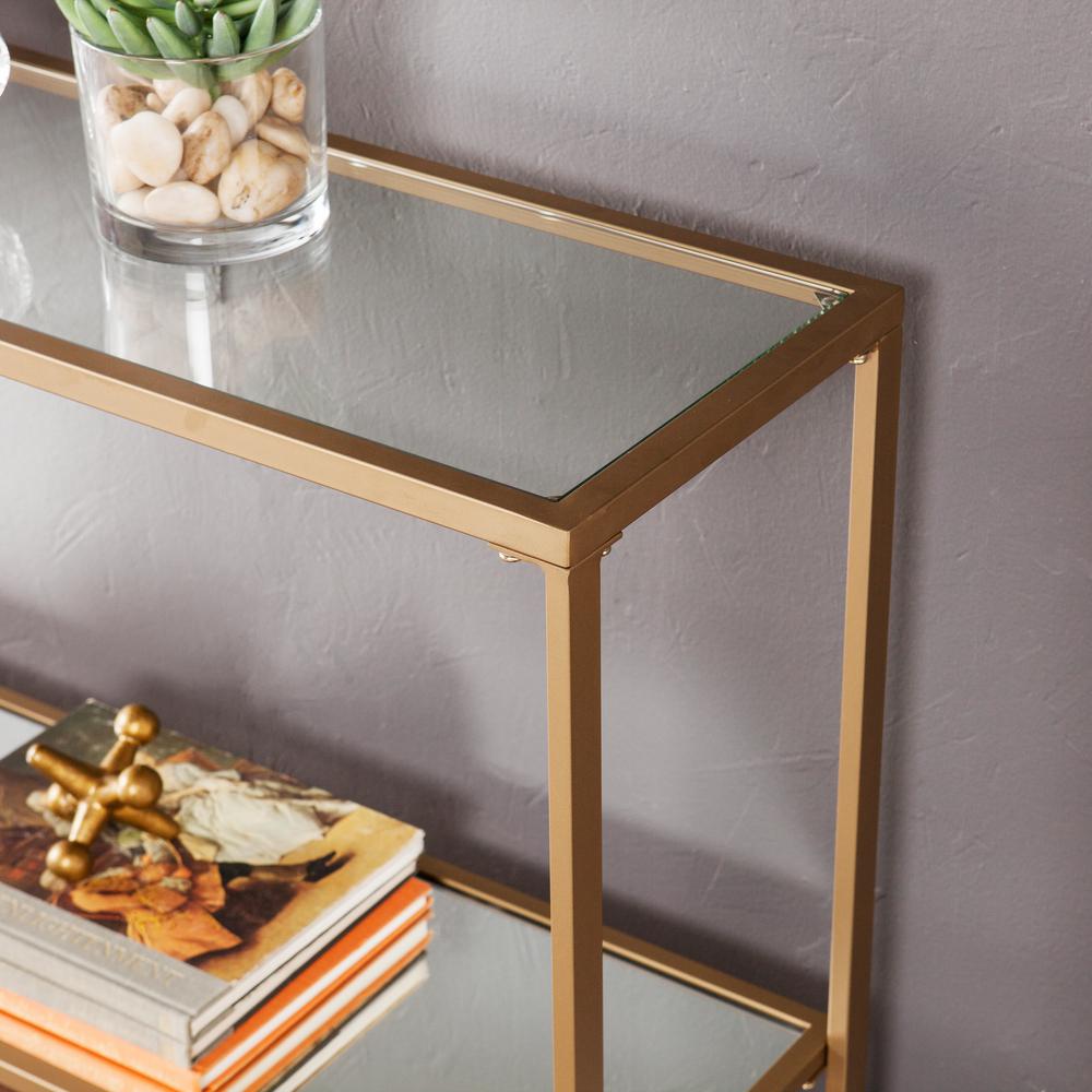 Southern Enterprises Metz Gold With Mirror Glam Narrow Console