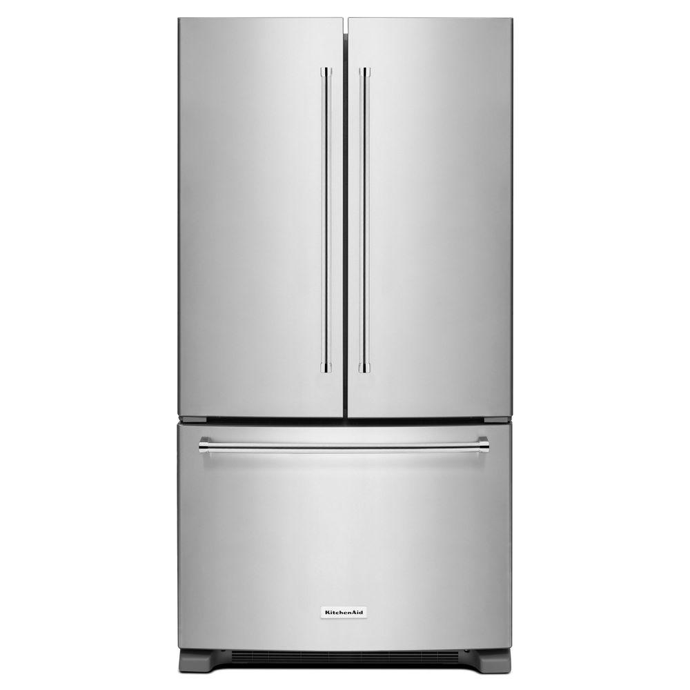 Kitchenaid 20 Cu Ft French Door Refrigerator In Stainless Steel Counter Depth