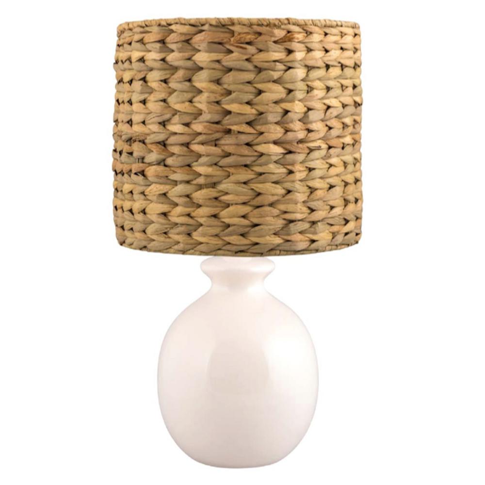 white wicker table lamp