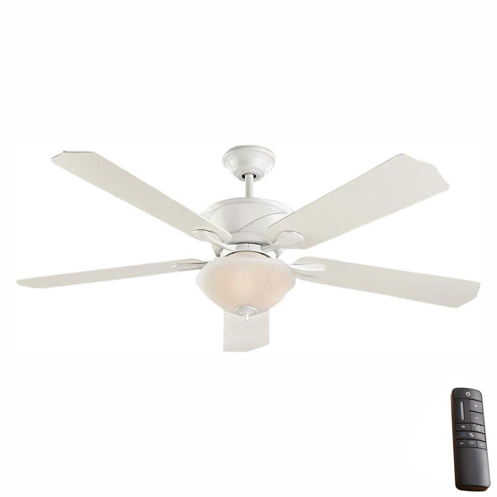 Home Decorators Collection Shenandoah 60 In Led White Ceiling Fan With Light And Dc Motor