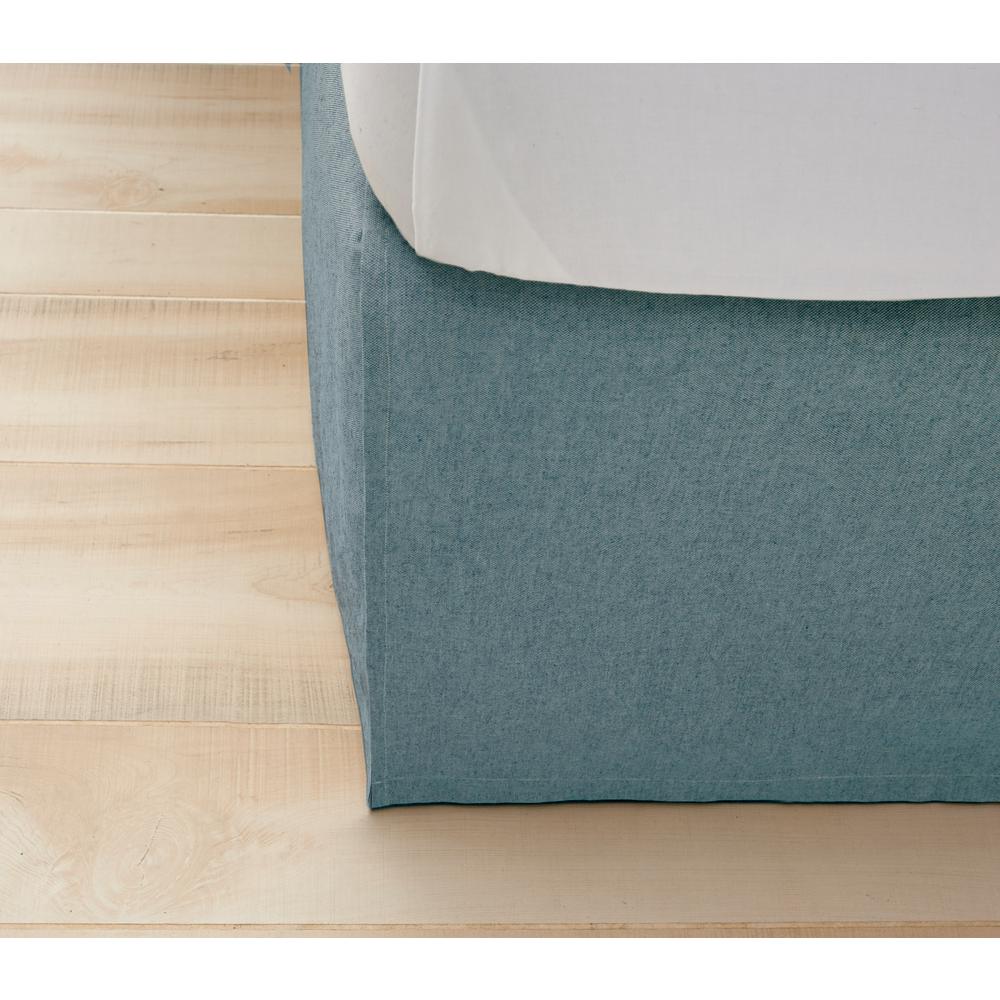 Monroe Aqua Blue King Bed Skirt 172 The Home Depot Monroe Aqua Blue King Bed Skirt