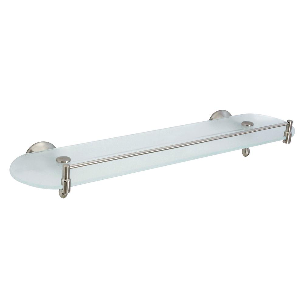 MODONA ANTICA 20 in. Frosted Glass Shelf with Rail in ...