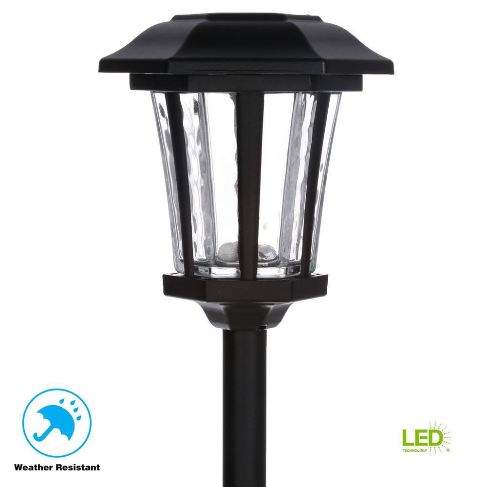 Solar Landscape Lighting Outdoor The Home Depot Solar Roman Bronze Outdoor Integrated Led Landscape Path Light