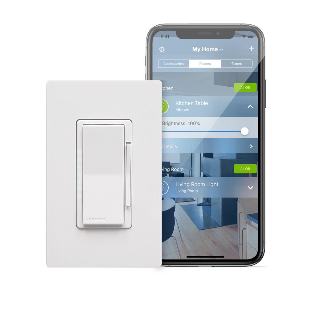 Leviton Decora Smart 600Watt with HomeKit Technology Dimmer, Works