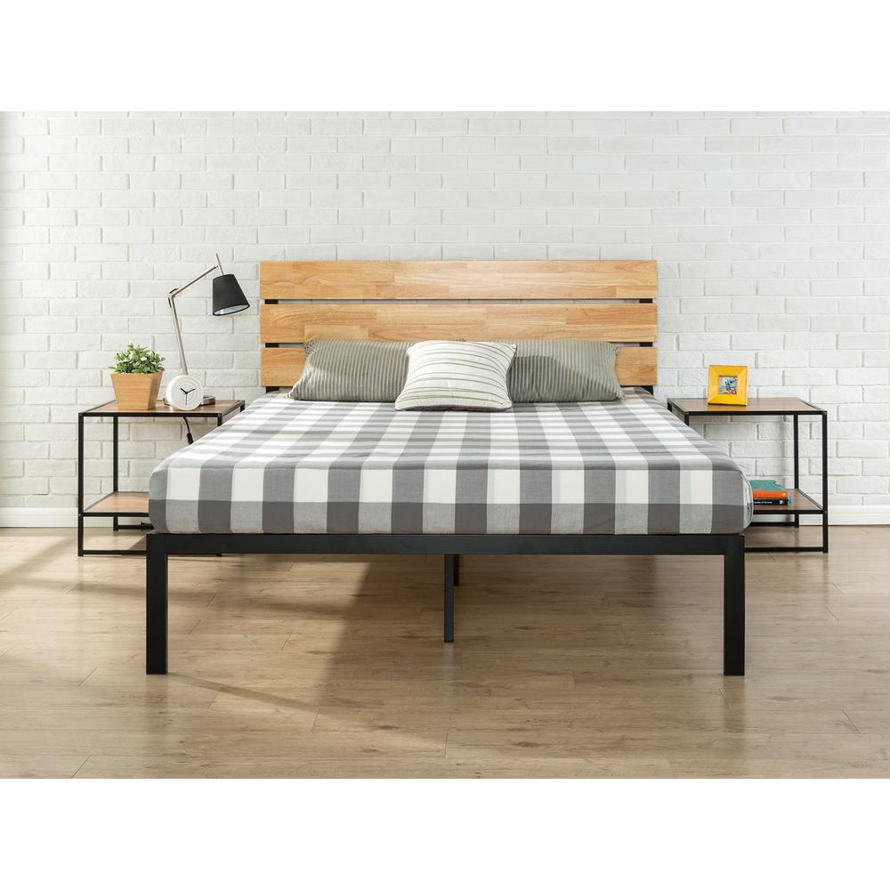 Zinus Sonoma Metal And Wood Black Queen Platform Bed-HD-HBPBA-14Q - The ...