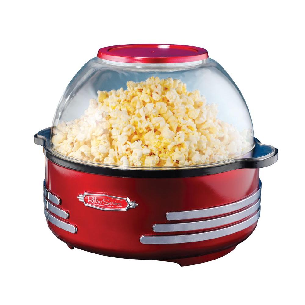 Nostalgia Retro Stirring 6 Oz Red Countertop Popcorn Machine