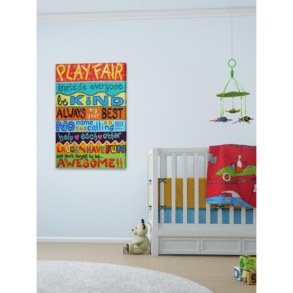 30 In H X 20 W Playroom Rules Ii By Marmont Hill Printed Canvas Wall Art