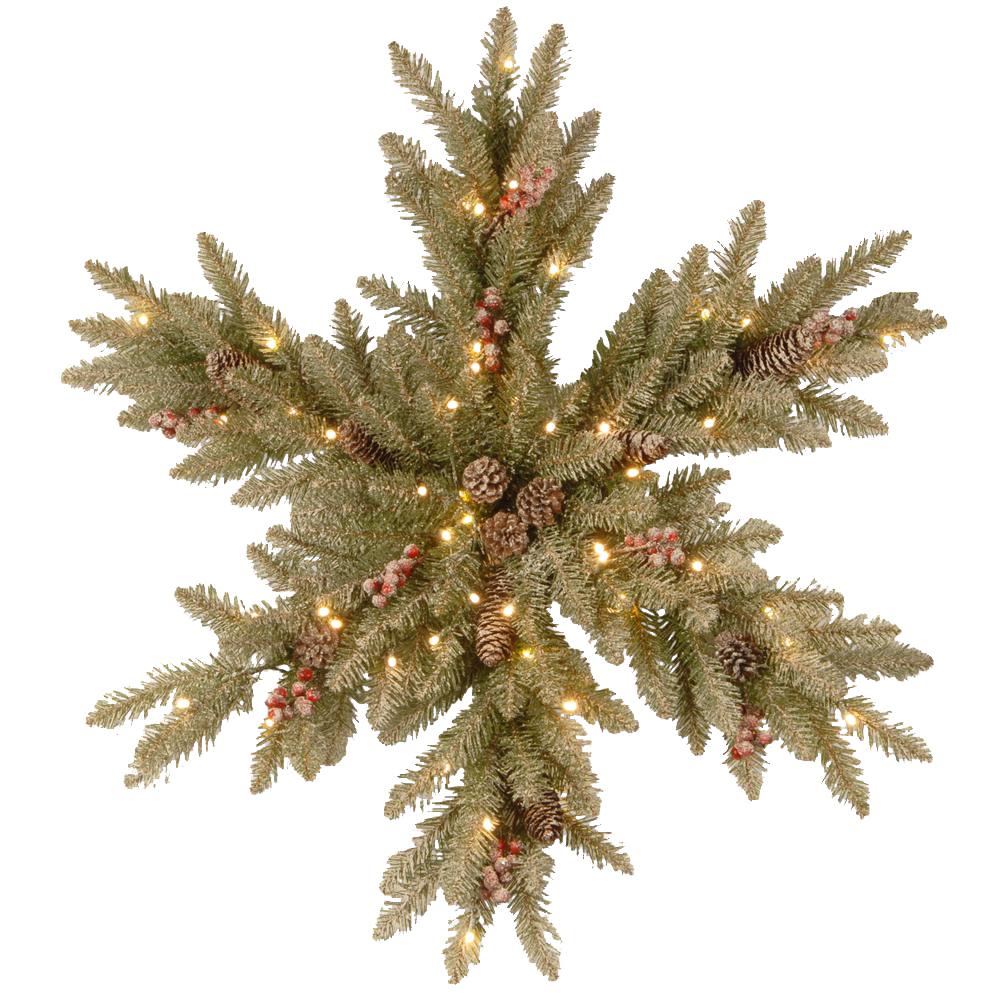 Home Accents Holiday 36 in. White Tinsel Snowflake with Twinkling