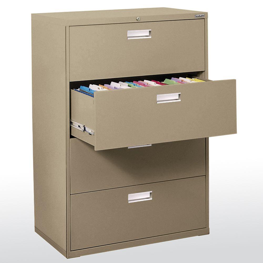 Sandusky 600 Series 36 In W 4 Drawer Lateral File Cabinet In