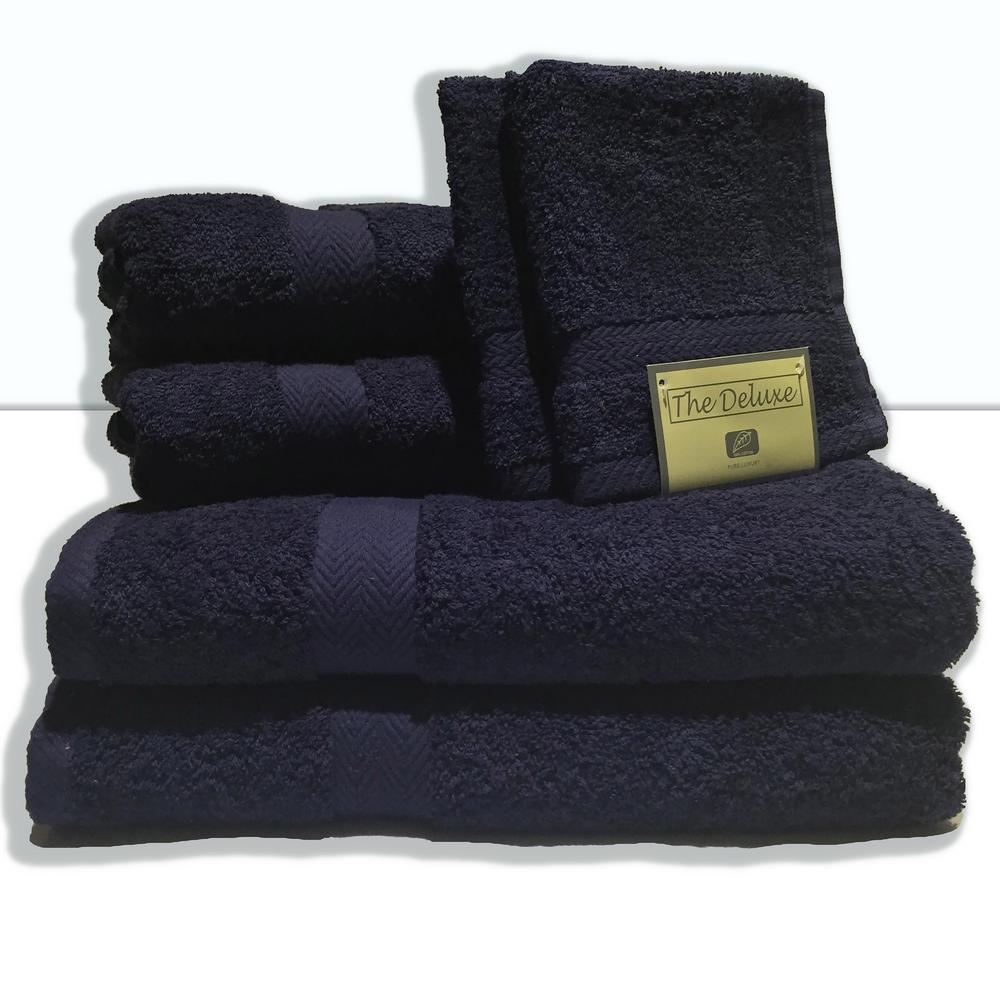 Espalma Deluxe 6Piece Cotton Terry Bath Towel Set in Navy843242 The
