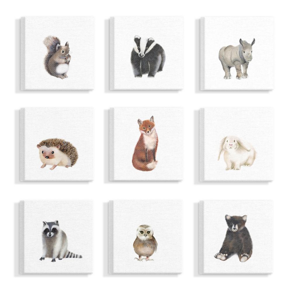 woodland animal canvas wall art