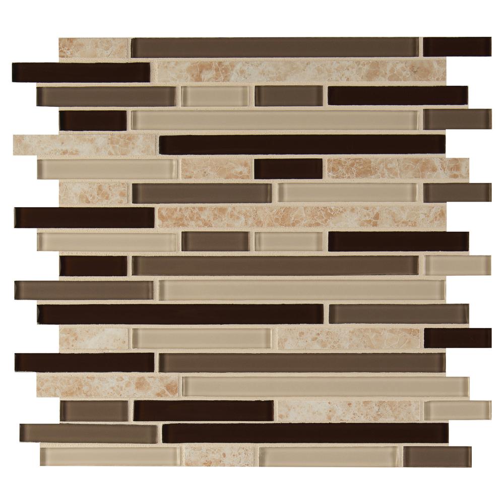 Msi Amalfi Cafe Interlocking 12 In X 6 Mm Glass And Porcelain Mesh Mounted Mosaic Wall Tile