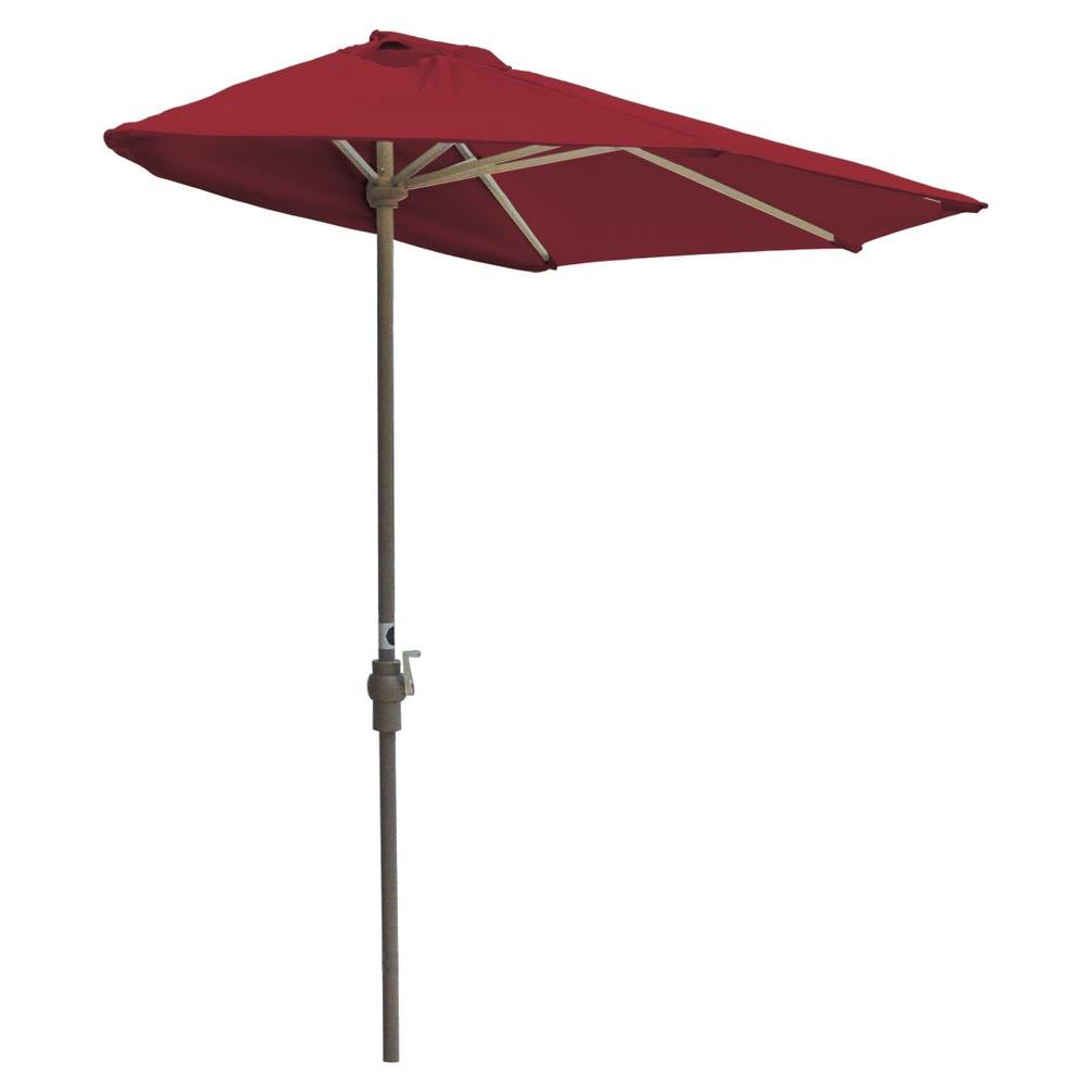 Hampton Bay 11 Ft Led Round Offset Patio Umbrella In Red Yjaf052 Led Round Offset Patio Umbrella In Red Yjaf052 The Home Depot