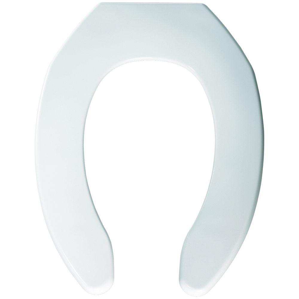 BEMIS Check Hinge Elongated Open Front Toilet Seat in White523 000