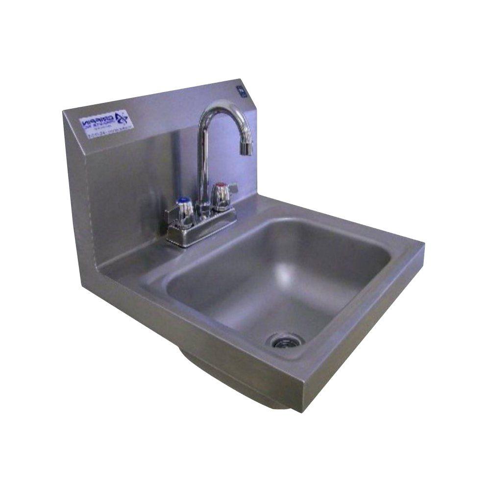 H30 Series Wall Mount Stainless Steel 17x17x13 In 2 Hole Single Bowl Kitchen Sink