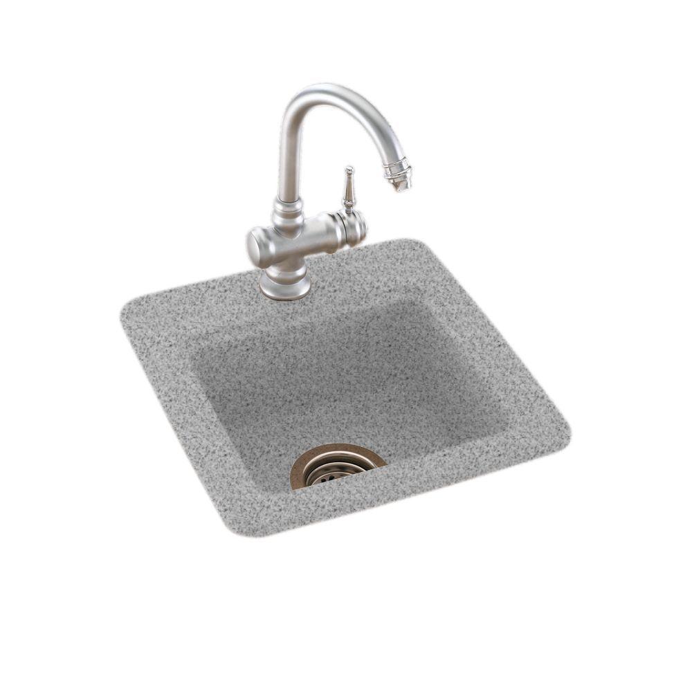 Swan DropIn/Undermount Solid Surface 15 in. 1Hole Single Bowl Bar