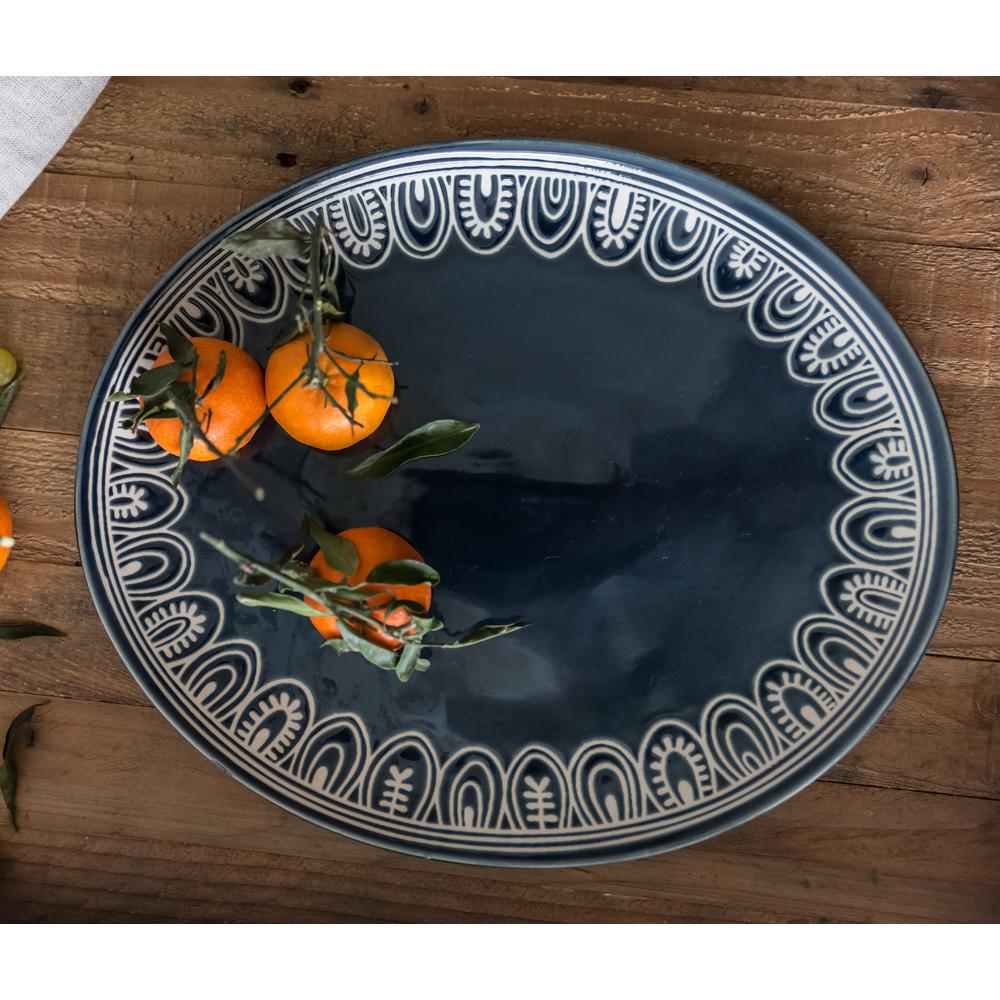 Over and Back Tribal Oval Serve Platter811298 The Home Depot