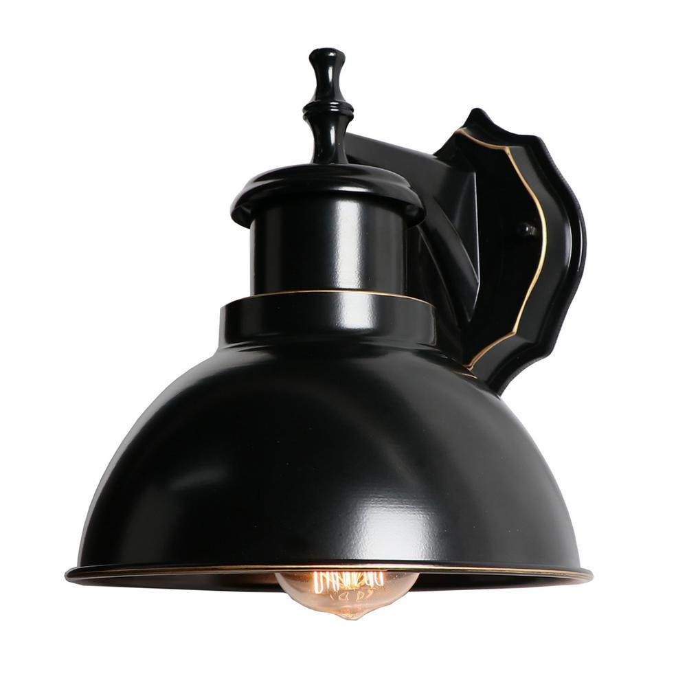 Y Decor 1-Light Imperial Black Outdoor Wall Mount Barn ... on Decorative Exterior Wall Sconce Black id=74204