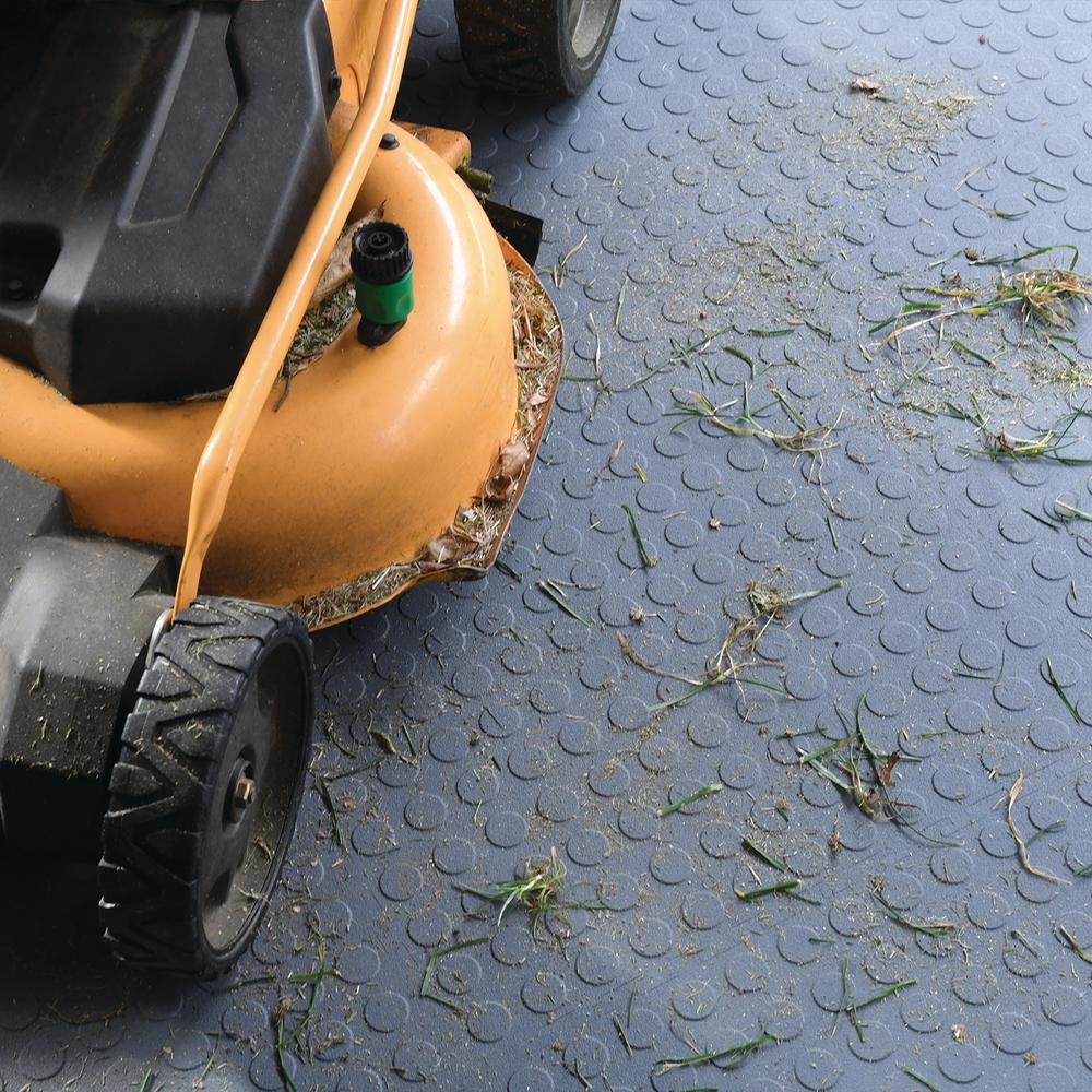 Trafficmaster Gray Raised Coin 18 In X 18 In X 3 1 Mm Rubber Interlocking Modular Flooring Tiles 6 Pack 13 5 Sq Ft 11grn 532 18x18 The Home Depot