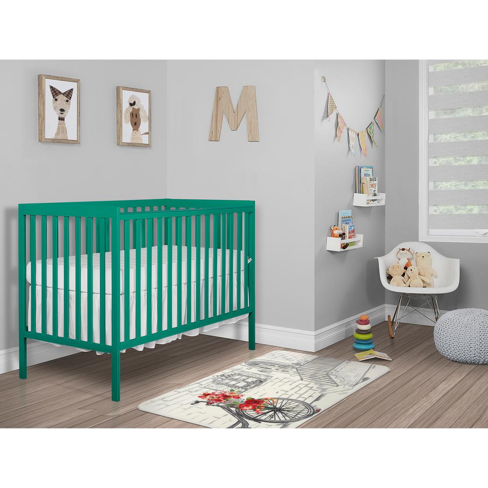 green baby crib