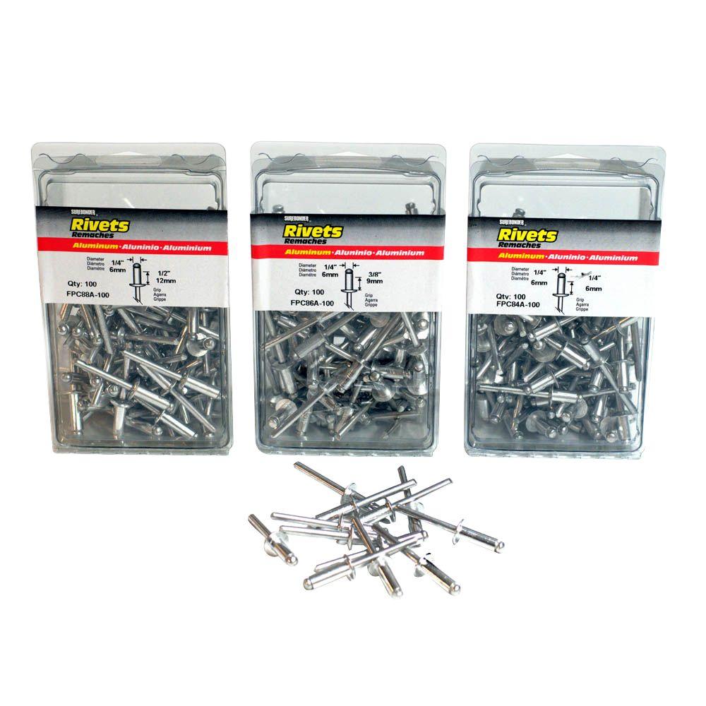 Surebonder 1/4 inch Diameter Aluminum Rivets by Surebonder