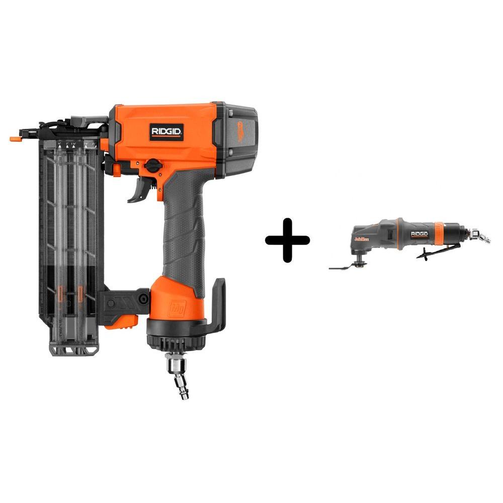 RIDGID 18Gauge 21/8 in. Brad Nailer and Pneumatic JobMax MultiTool
