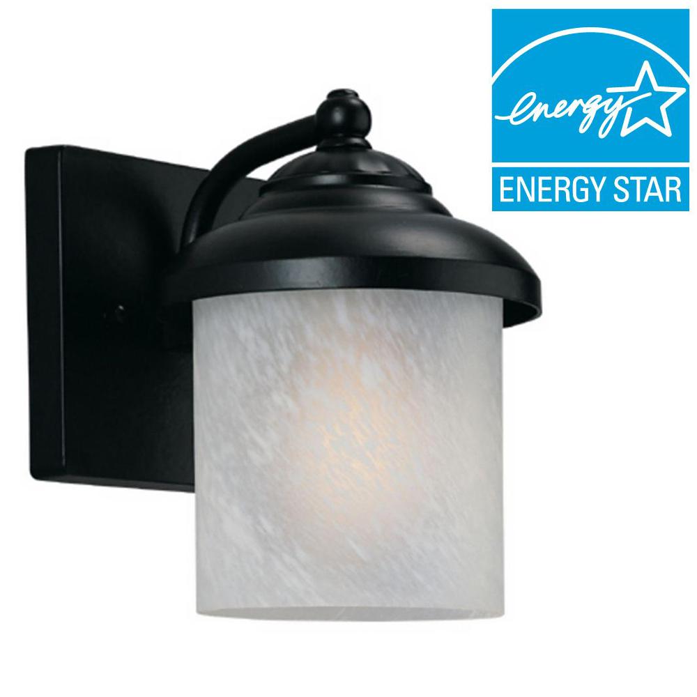 Sea Gull Lighting Yorktown 1Light Black Outdoor Wall Mount Fixture