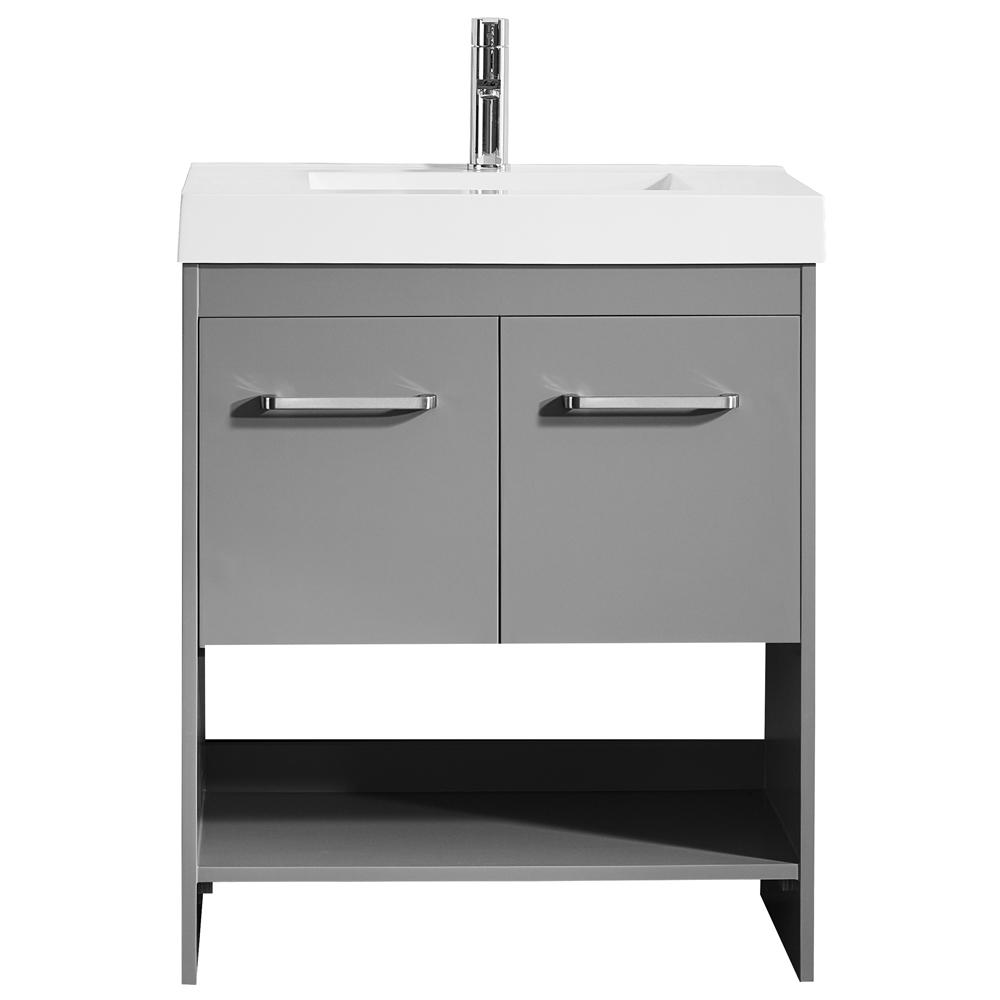 Siena 30 in. W x 18 in. D Vanity in Grey with Acrylic Vanity Top in