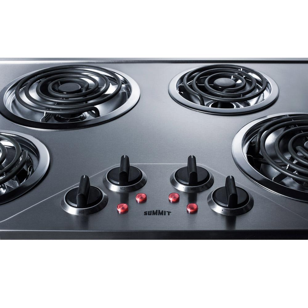 Summit Appliance 29 38 In Coil Top Electric Cooktop In Stainless