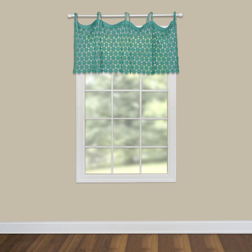 teal window scarf valance