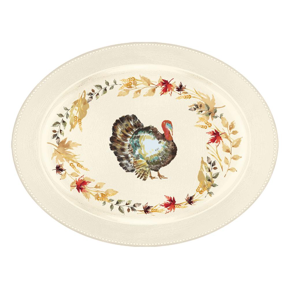 Amscan 19 75 In X 15 5 In Plastic Thanksgiving Serving Platter