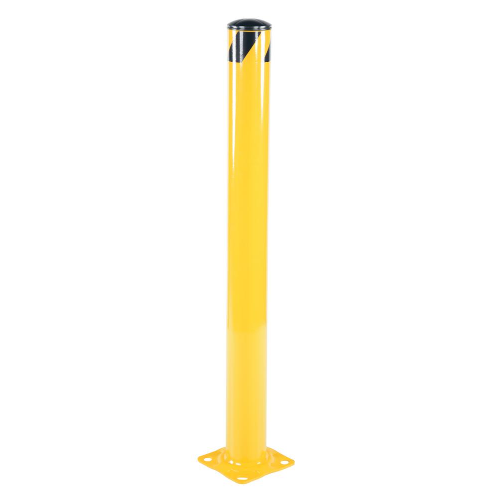 Vestil 72 in. x 4.5 in. Yellow Steel Pipe Safety Bollard-BOL-72-4.5 ...