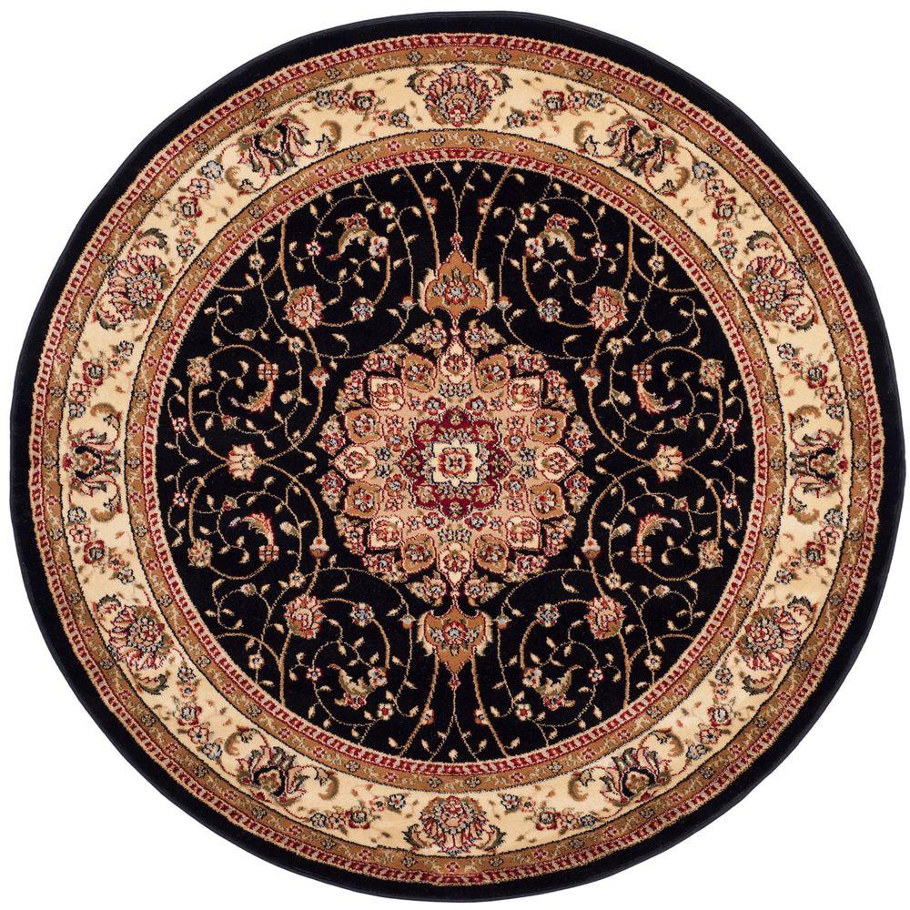 Safavieh Lyndhurst Black/Ivory 4 ft. x 4 ft. Round Area RugLNH329A4R The Home Depot