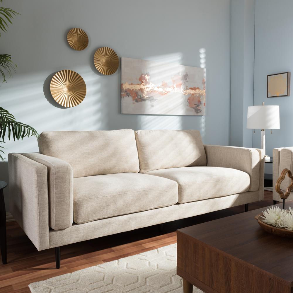 Baxton Studio Brittany Contemporary Light Beige Fabric