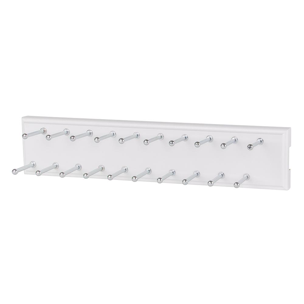 Simplyneu 20 Hook White Sliding Tie Rack Sntr Wh The Home Depot 20 Hook White Sliding Tie Rack