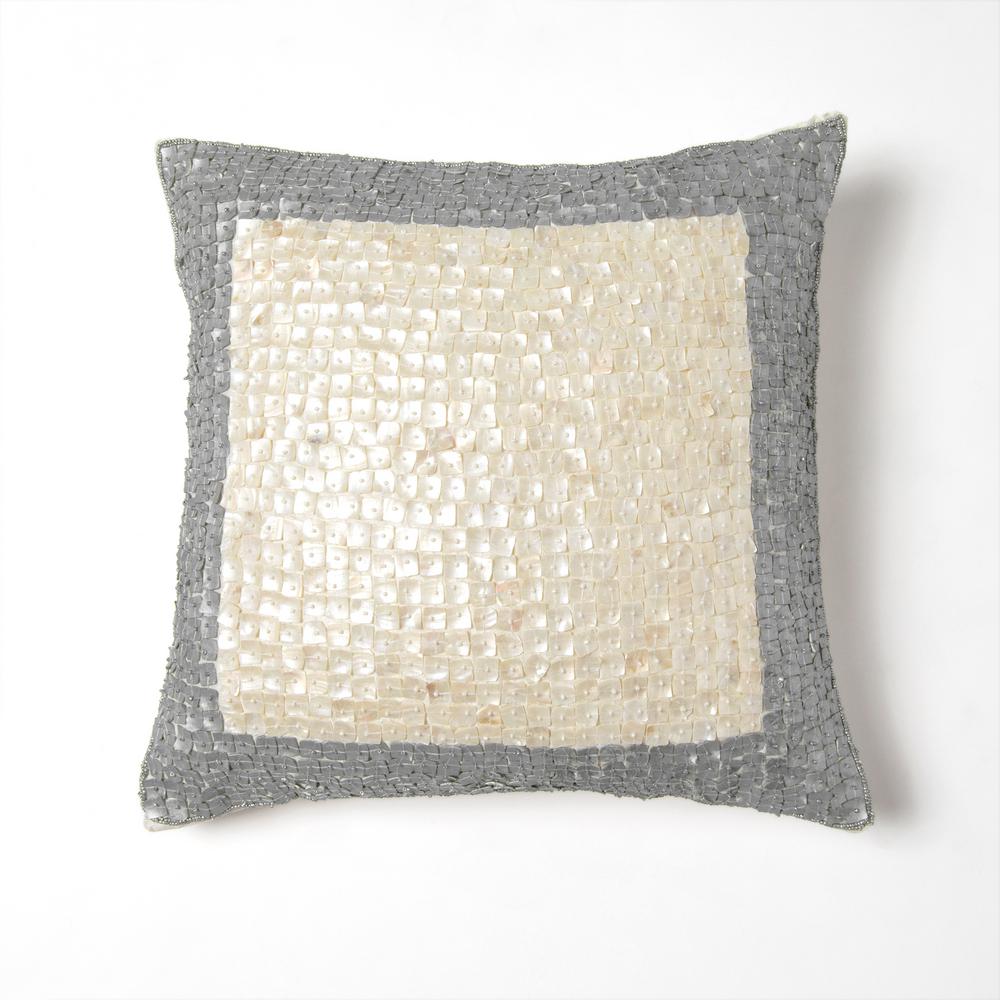 Best Home Fashion Bordered Mother Of Pearl Silver Solid Polyester